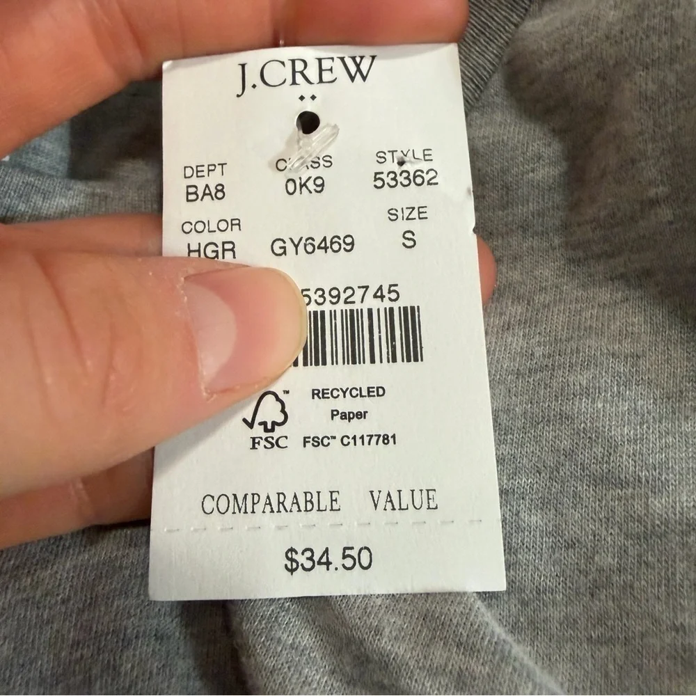 J crew heather grey Cotton washed jersey tee
